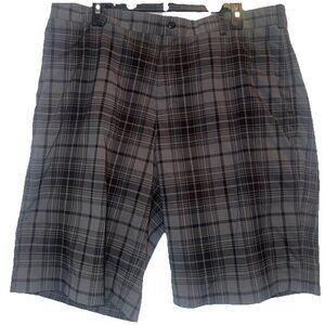 Nike Golf Dri-Fit Men’s Black Gray Plaid Chino Casual Shorts Sz 38 Stretch
